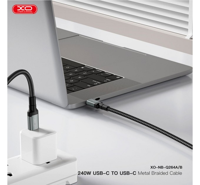Кабель XO High Power Type-C to Type-C 240W 1м черный, цена: 249 грн.