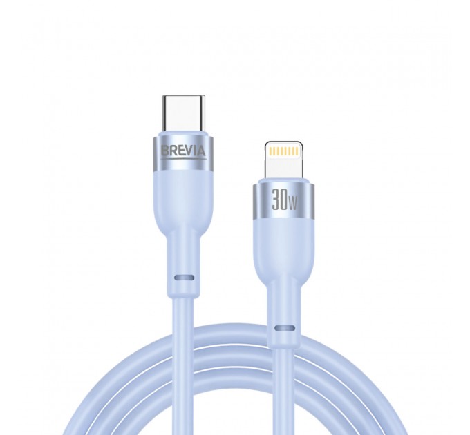 Кабель Brevia Type-C to Lightning 30W 1,2м, синий box, цена: 211 грн.