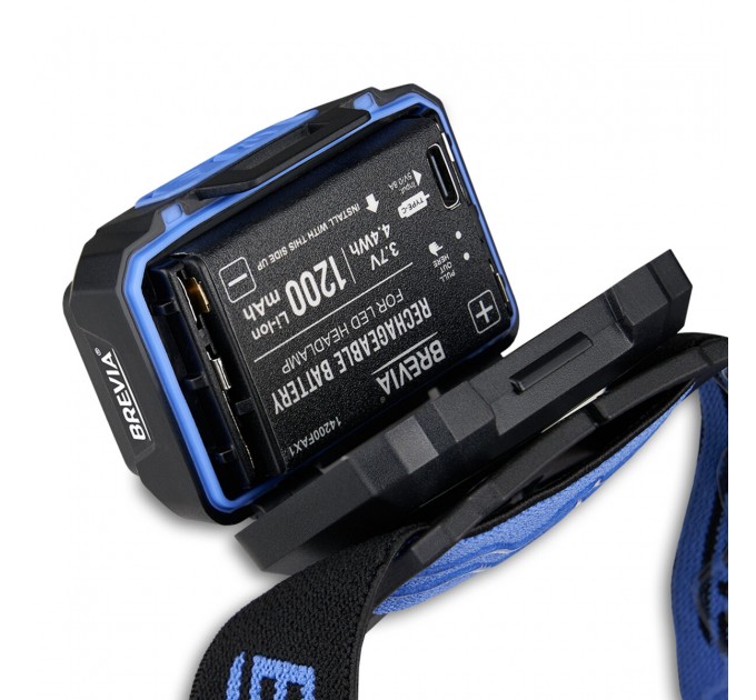 Фонарь налобный Brevia 500Lm, 3W CREE XPG+COB, 1200mAh/3xAAA, с сенсором белый/красный, цена: 999 грн.