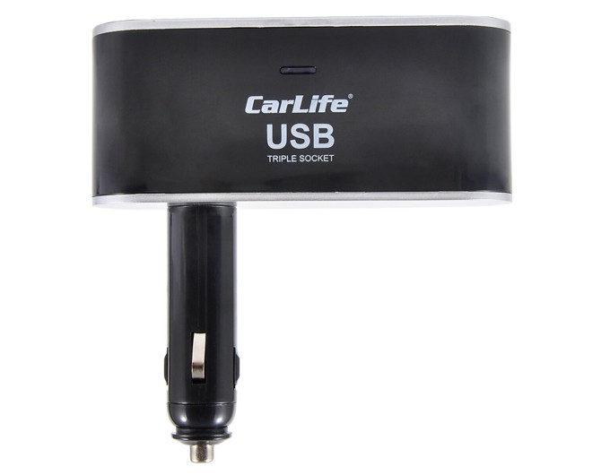 Розгалужувач прикурювача Carlife 3в1 + USB, ціна: 199 грн.