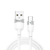 Кабель Brevia USB to Type-C 2,4A 1,2м, белый ZIP
