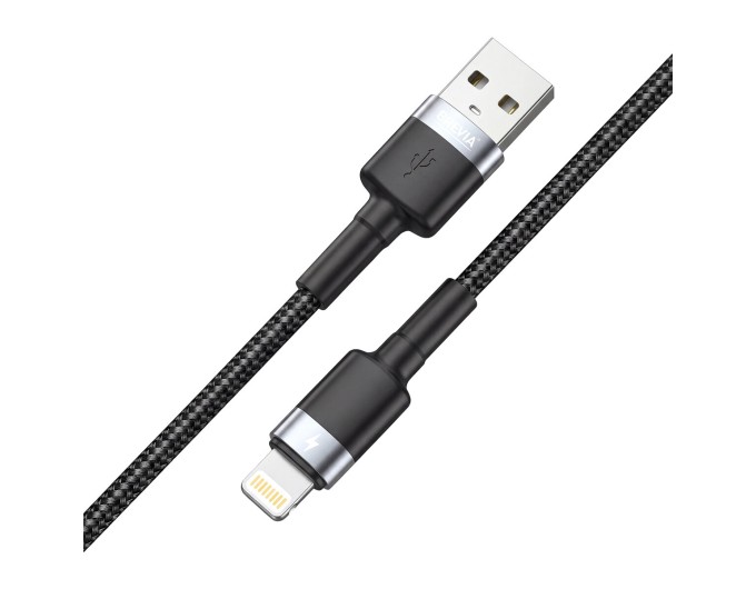 Кабель Brevia USB to Lightning 2,4А 1м, чорний box, ціна: 158 грн.