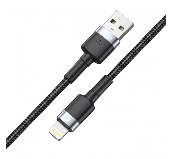 Кабель Brevia USB to Lightning 2,4А 1м, черный box, цена: 155 грн.