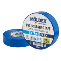 Стрічка ізоляційна ПВХ Molder 0,13x19мм 25м синя, професійна, вогнетривка