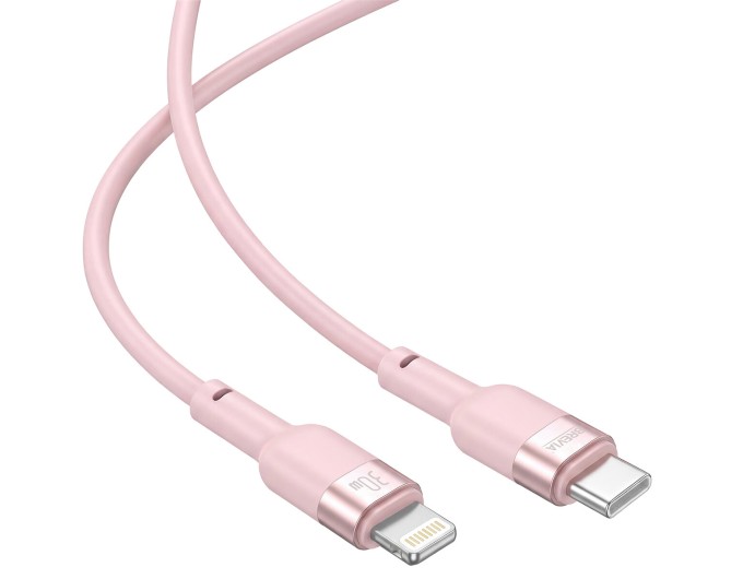 Кабель Brevia Type-C to Lightning 30W 1,2м, рожевий box, ціна: 216 грн.