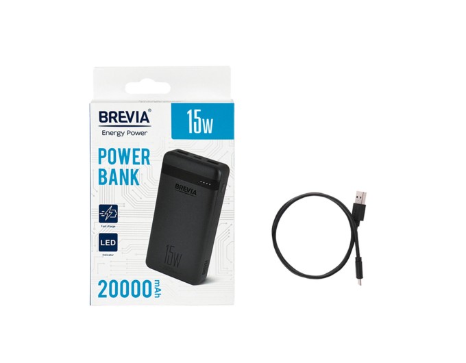 Повербанк (Power Bank) Brevia 20000mAh 15W Li-Pol чорний, ціна: 855 грн.