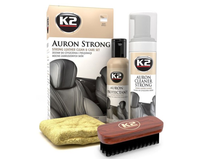 Набор по уходу за кожаной обивкой К2 Auron Strong Set со щеткой и микрофиброй, цена: 893 грн.