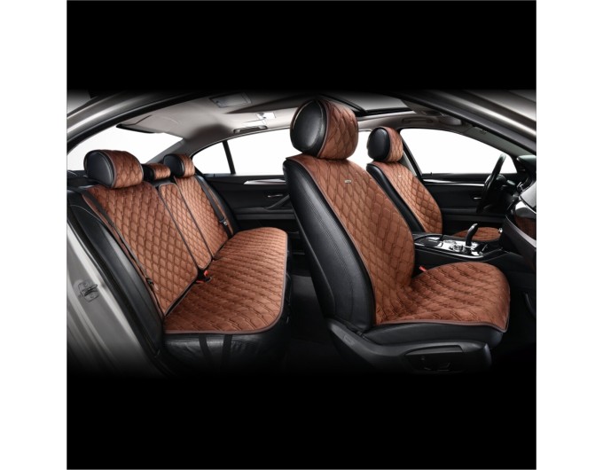 Комплект преміум накидок для сидінь CarLife Turbo, coffee, ціна: 4 561 грн.