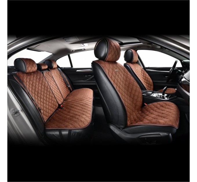 Комплект преміум накидок для сидінь CarLife Turbo, coffee, ціна: 4 561 грн.