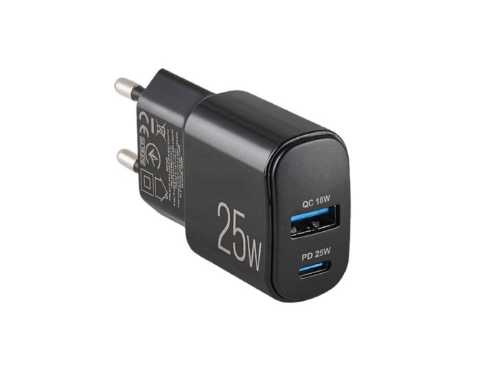 Сетевое зарядное устройство Brevia ePower PD25W USB-C+USB-A черный, цена: 453 грн.