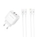Сетевое зарядное устройство XO L137 PD20W/QC18W 1USB-A+1USB-C + Type-c кабель белый, цена: 249 грн.