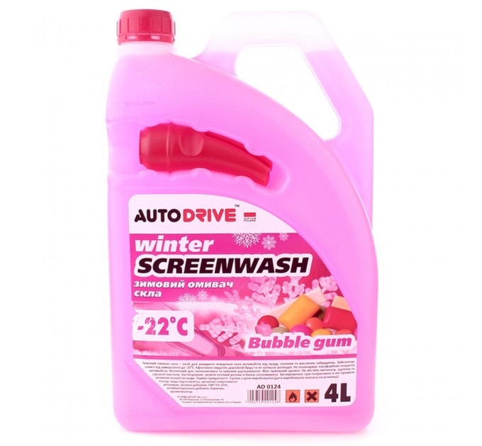 Омивач скла AutoDrive -22°C зимовий Bubble Gum готовий 4л, ціна: 346 грн.