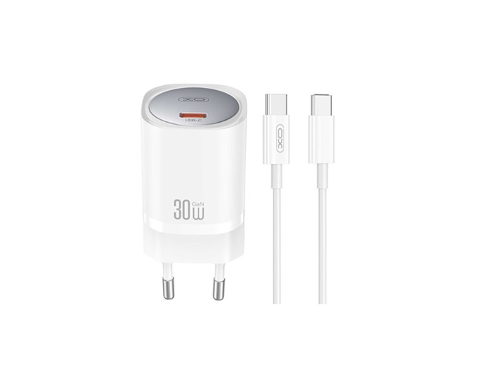 Сетевое зарядное устройство XO CE20 PD30W/PPS33W 1USB-C + Type-C кабель белый, цена: 449 грн.