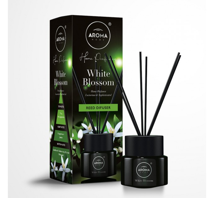 Аромадифузор з паличками Aroma Home Black Series Sticks - White Blossom 100мл, ціна: 430 грн.
