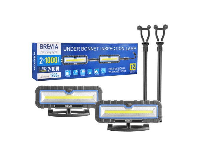 Лампа інспекційна Brevia LED 120-190см 2x10W COB 2x1000lm 2x4000mAh Power Bank, type-C, ціна: 3 775 грн.