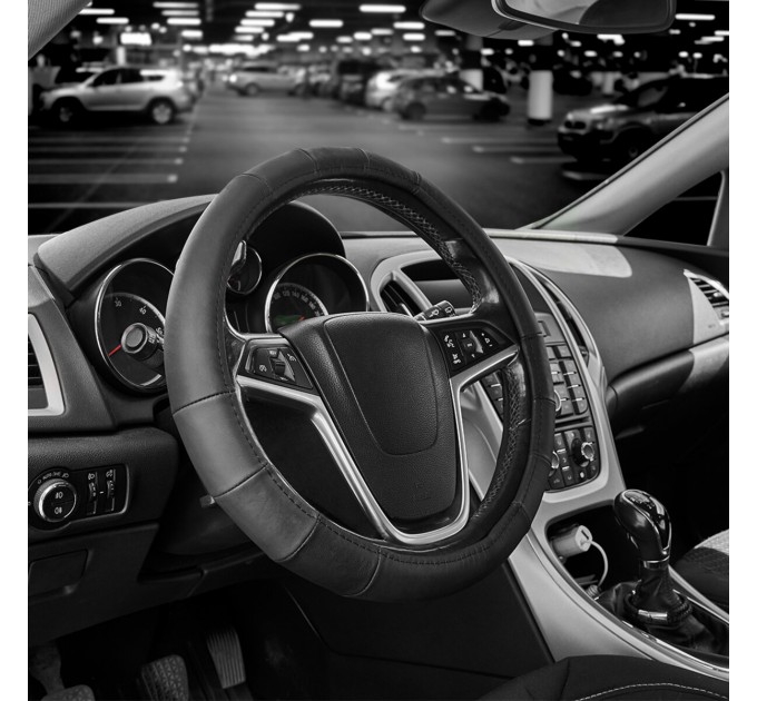 Чохол на кермо Carlife 37-39см, шкіра, чорний SW240M, ціна: 396 грн.