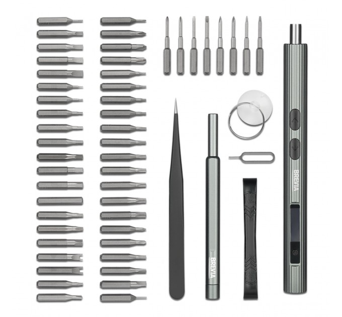 Електровикрутка Brevia з комплектом насадок для точних робіт електрична 15,8х180мм, 58в1, ціна: 1 911 грн.