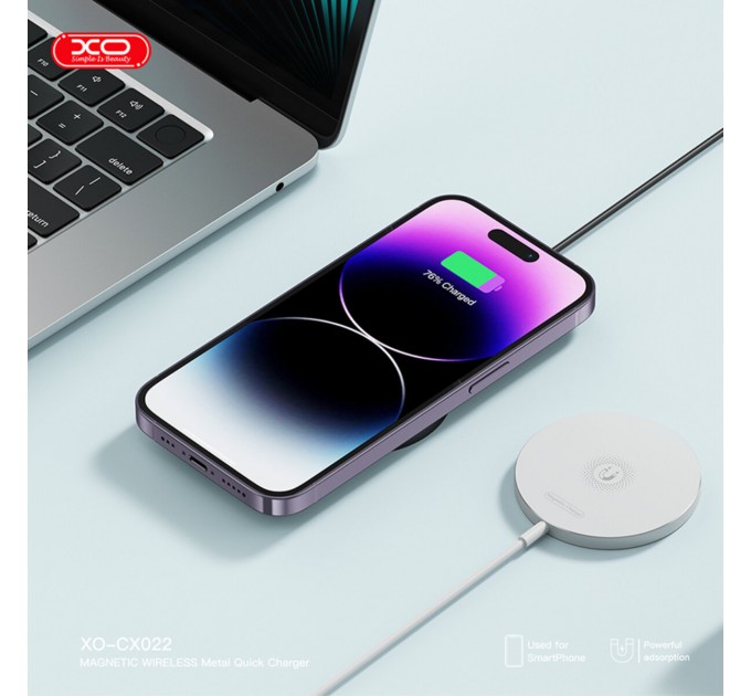 Беспроводное зарядное устройство для XO CX022 Magnetic Wireless Charger Type-C белый, цена: 369 грн.