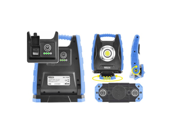 Лампа инспекционная Brevia LED 10W COB 1000lm 4400mAh Power Bank, type-C, цена: 1 518 грн.