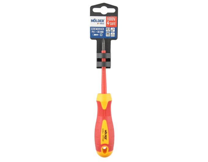 Отвертка Molder крестовая диэлектрическая VDE 1000В, PH1x80mm, цена: 91 грн.