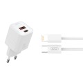 Сетевое зарядное устройство XO L147 PD20W 1USB-A+1USB-C + Lightning cable белый, цена: 289 грн.