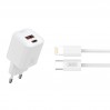 Сетевое зарядное устройство XO L147 PD20W 1USB-A+1USB-C + Lightning cable белый, цена: 259 грн.