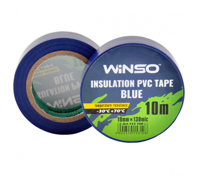 Лента изоляционная ПВХ Winso д.10м, ш.19мм, т.130мк, синяя, цена: 16 грн.
