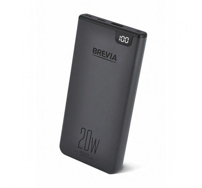 Повербанк (Power Bank) Brevia 10000mAh 20W Li-Pol, LCD чорний, ціна: 539 грн.