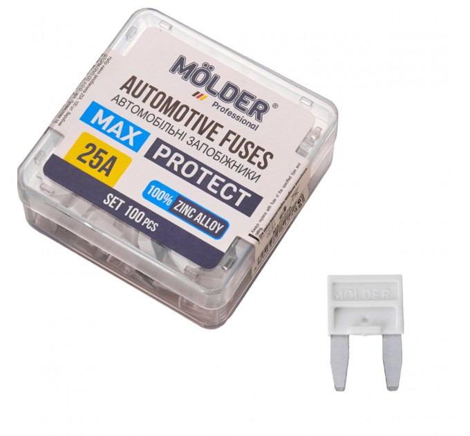 Набір запобіжників Molder "міні" 25А, 100шт, ціна: 274 грн.