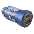 Автомобильное зарядное устройство Brevia ePower DualCharge 75W 1xUSB-C+1xUSB-A, прозрачный синий, цена: 343 грн.