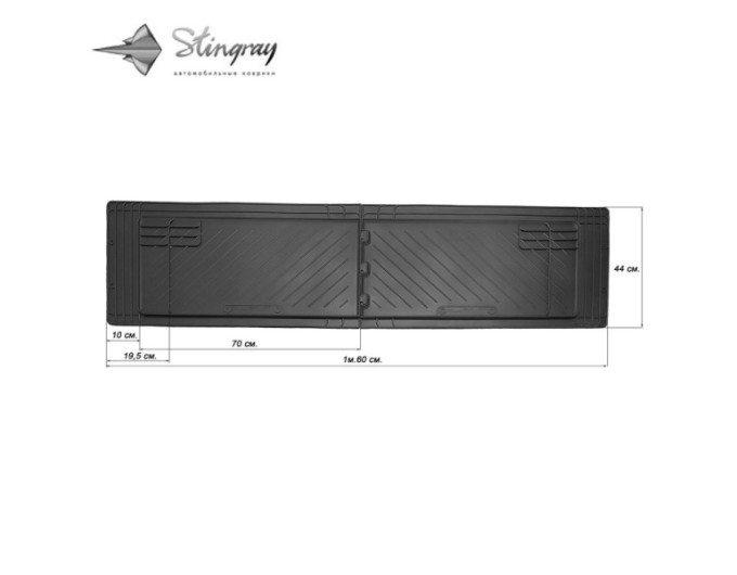 Универсальные резиновые коврики Резиновые коврики на 2-й/3-й ряд 1600x440 комплект ковриков из 2 штук (Stingray), цена: 1 247 грн.