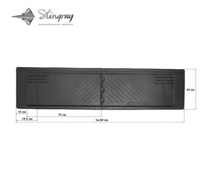 Универсальные резиновые коврики на 2-й/3-й ряд 1600x440 комплект ковриков с 2 штук (Stingray), цена: 1 060 грн.