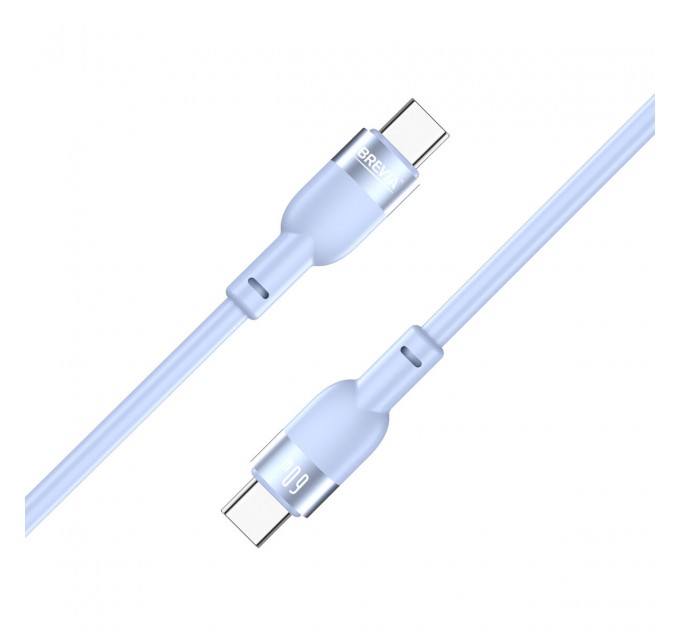 Кабель Brevia Type-C to Type-C 60W 1,2м, синий box, цена: 158 грн.