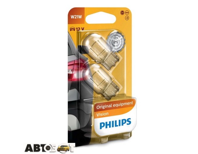 Лампа накаливания Philips Vision W21W 12V 21W 12065B2 (2 шт.), цена: 242 грн.