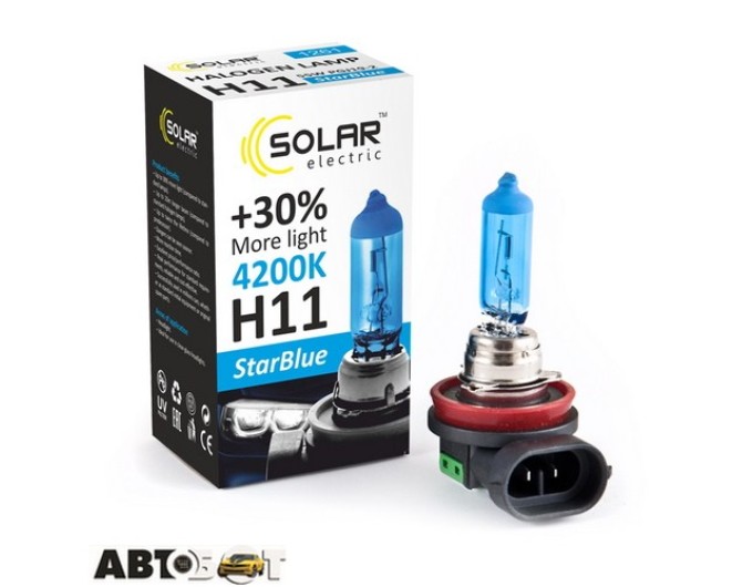 Галогенна лампа SOLAR StarBlue H11 12V 55W 4200K 1261_H (1 шт.), ціна: 152 грн.