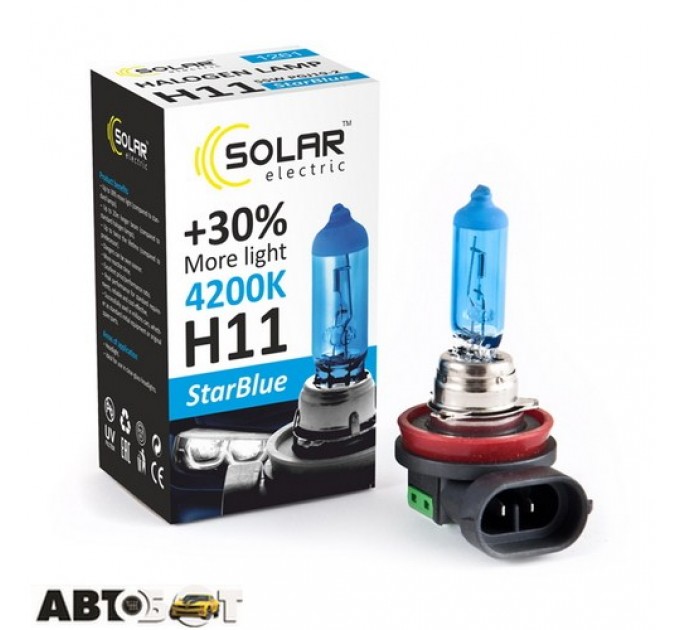  Галогенная лампа SOLAR StarBlue H11 12V 55W 4200K 1261_H (1 шт.)