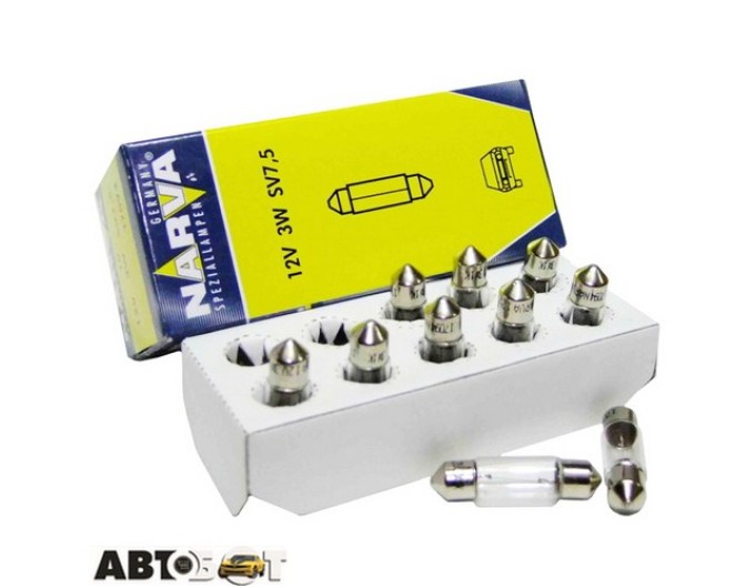 Лампа накаливания Narva C3W 12V 3W SV7 28mm 17094 (1 шт.), цена: 34 грн.