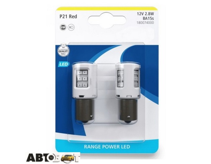 LED лампа Narva P21W 2.7W 12V Red 18007 (2 шт.), цена: 913 грн.