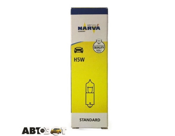 Лампа накаливания Narva H5W 12V 5W BA9s 17830 (1 шт.), цена: 95 грн.