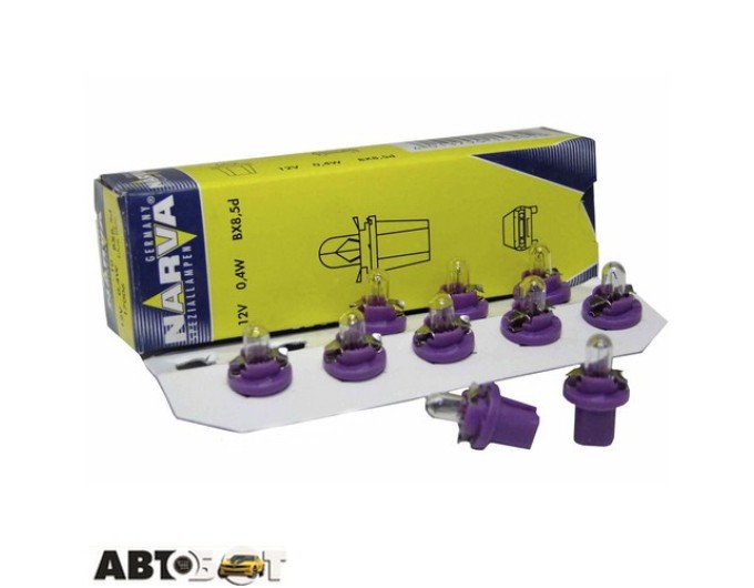 Лампа розжарювання Narva BX8.5D 12V 0.4W blue-lilac 17006 (1 шт.), ціна: 28 грн.