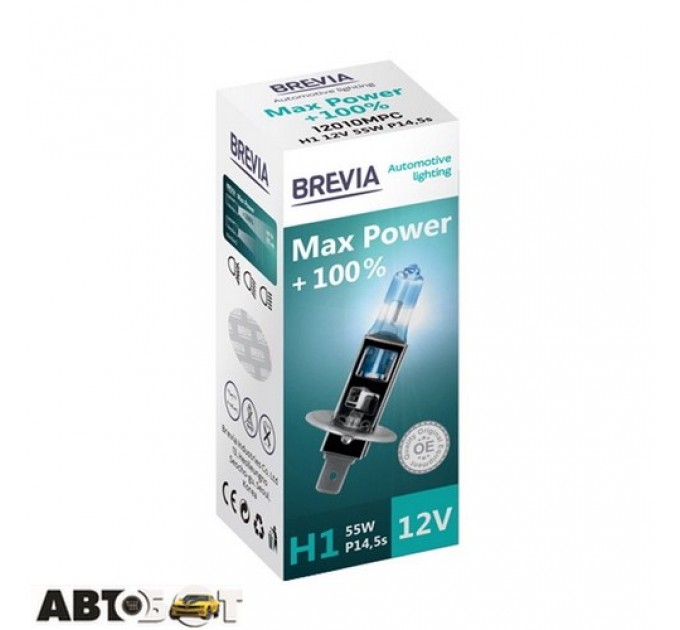  Галогенная лампа BREVIA Max Power +100% H1 12010MPC (1 шт.)