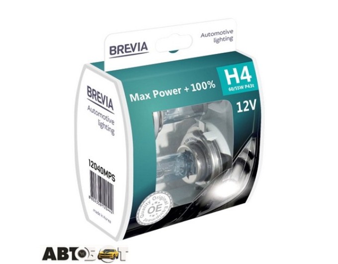 Галогенна лампа BREVIA Max Power +100% H4 12040MPS (2 шт.), ціна: 770 грн.