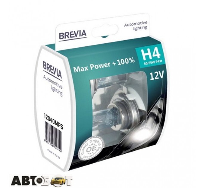  Галогенная лампа BREVIA Max Power +100% H4 12040MPS (2 шт.)