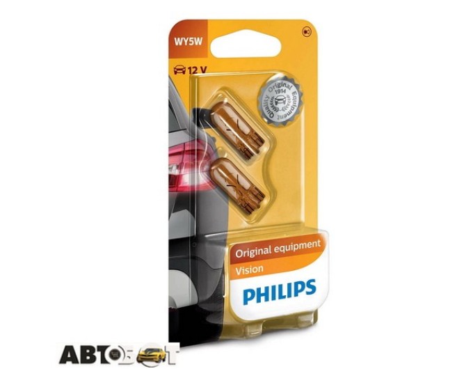 Лампа накаливания Philips WY5W 12V 5W 12396NAB2 (2 шт.), цена: 172 грн.