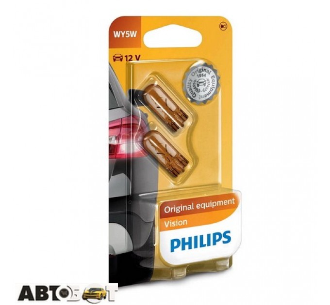 Лампа накаливания Philips WY5W 12V 5W 12396NAB2 (2 шт.), цена: 115 грн.