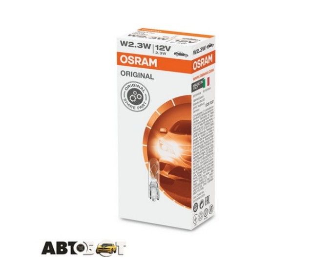 Лампа розжарювання Osram W2.3W 12V 2.3W 2723-UNV (1 шт.), ціна: 34 грн.