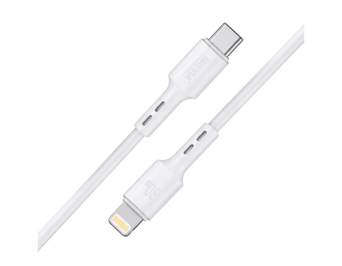 Кабель Brevia Type-C to Lightning 30W 1м, білий ZIP, ціна: 121 грн.