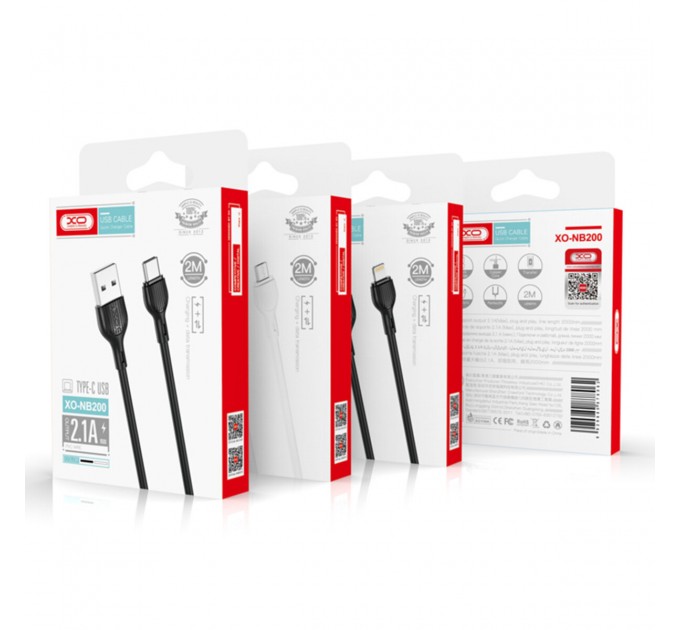 Кабель XO USB to Type-C 2,1А 1м черный, цена: 39 грн.