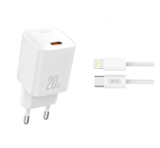 Сетевое зарядное устройство XO L146 PD20W Single USB-C + Lightning cable белый, цена: 249 грн.