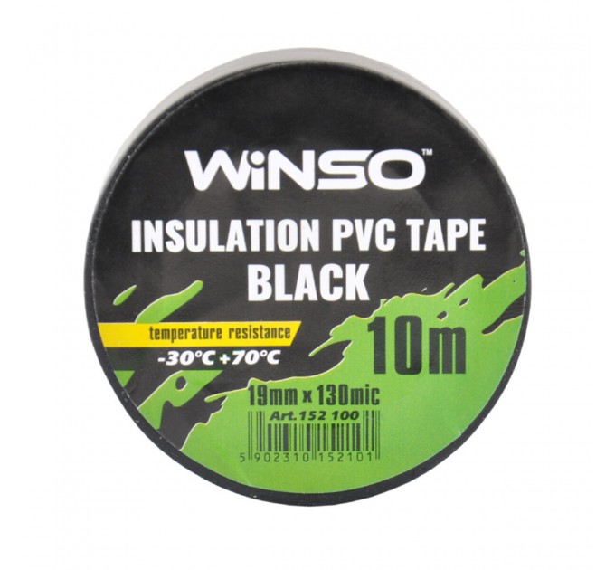 Стрічка ізоляційна ПВХ Winso д.10м, ш.19мм, т.130мк, чорна, ціна: 13 грн.